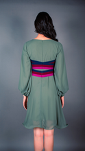 Load image into Gallery viewer, Marigold-Olive green chiffon dress