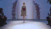 Load and play video in Gallery viewer, Marigold-Olive green chiffon dress