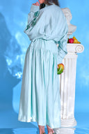 Linda Tiffany Blue cotton Maxi Skirt