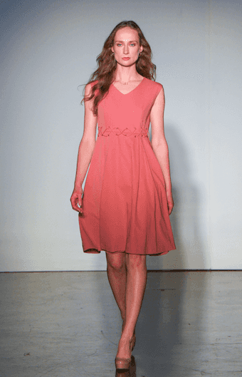 Knee length Sleeveless pink dress