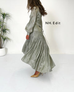 Metallic light green a symmetrical dress