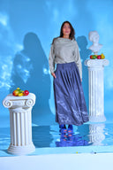 Clara Two-Piece Linen Top & Cotton Maxi Skirt