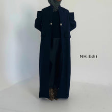 Load image into Gallery viewer, Navy blue long coat
