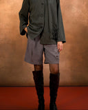Gray Stripe Shorts