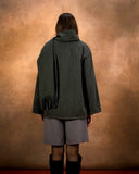 Gray stripe jacket with scarf