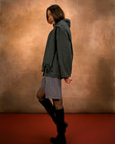 Gray stripe jacket with scarf