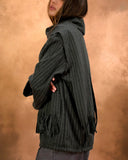 Gray stripe jacket with scarf