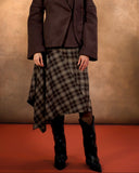 Plaid Handkerchief Midi Skirt