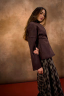 Black Felt Jacket with Skinny Scarf