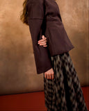 Plaid Handkerchief Midi Skirt