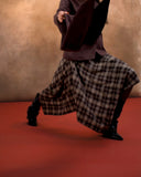 Plaid Handkerchief Midi Skirt