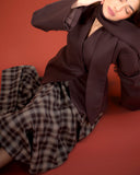 Plaid Handkerchief Midi Skirt