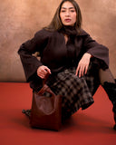 Black Felt Jacket with Skinny Scarf