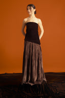 Sculpted Strapless Brown Kaftan