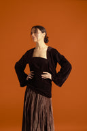 Sculpted Strapless Brown Kaftan