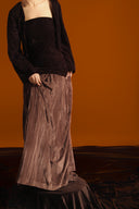 Sculpted Strapless Brown Kaftan