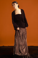 Sculpted Strapless Brown Kaftan