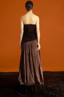 Sculpted Strapless Brown Kaftan