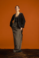 Draped Velvet Wrap Kaftan