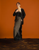 Draped Velvet Wrap Kaftan