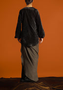 Draped Velvet Wrap Kaftan