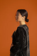 Draped Velvet Wrap Kaftan