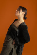 Draped Velvet Wrap Kaftan