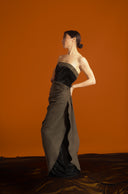 Draped Velvet Wrap Kaftan