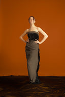 Draped Velvet Wrap Kaftan