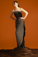 Draped Velvet Wrap Kaftan