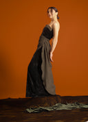 Draped Velvet Wrap Kaftan