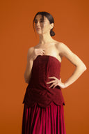 Fluid Structured Red Kaftan