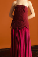 Fluid Structured Red Kaftan