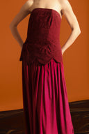 Fluid Structured Red Kaftan