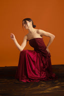 Fluid Structured Red Kaftan