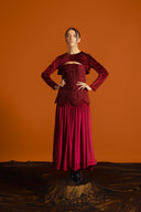 Fluid Structured Red Kaftan