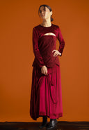 Fluid Structured Red Kaftan