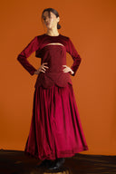 Fluid Structured Red Kaftan