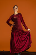 Fluid Structured Red Kaftan
