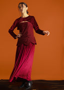 Fluid Structured Red Kaftan