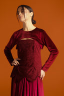Fluid Structured Red Kaftan