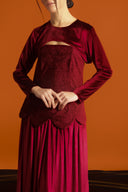 Fluid Structured Red Kaftan