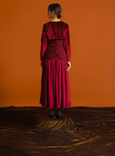 Fluid Structured Red Kaftan