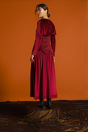 Fluid Structured Red Kaftan