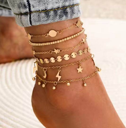 Gold Anklets set N1