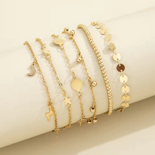 Load image into Gallery viewer, Gold Anklets set N1
