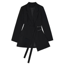 Load image into Gallery viewer, belted blazer-black
