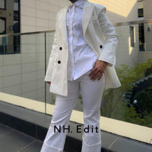 Load image into Gallery viewer, white linen tailored blazer
