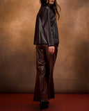 Wide-Leg Leather Pants