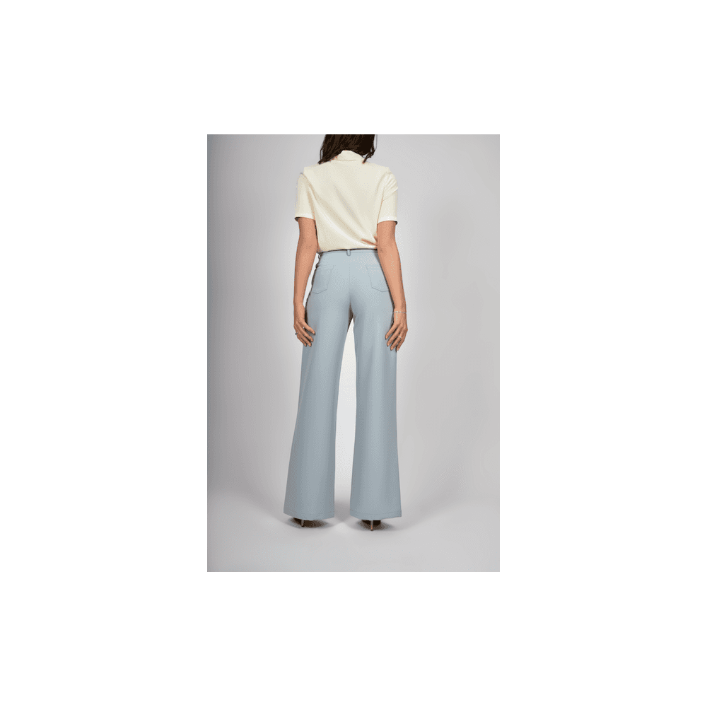 Bootcut sky blue pants with front slits